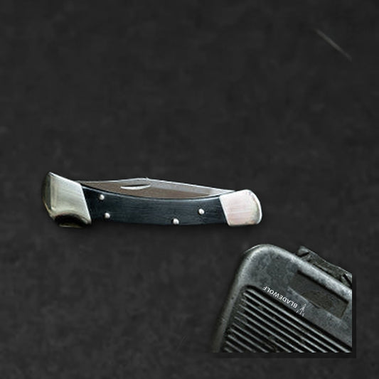 110 Folding Hunter Knife - Nickel Silver Clip Point - BladeWolf A2Z image 9