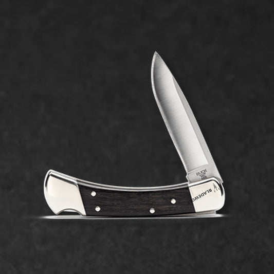 110 Folding Hunter Knife - Nickel Silver Drop Point - BladeWolf A2Z image 4