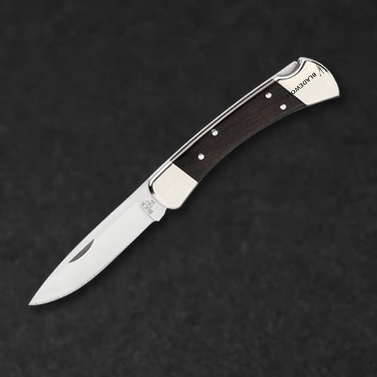 110 Folding Hunter Knife - Nickel Silver Drop Point - BladeWolf A2Z image 6