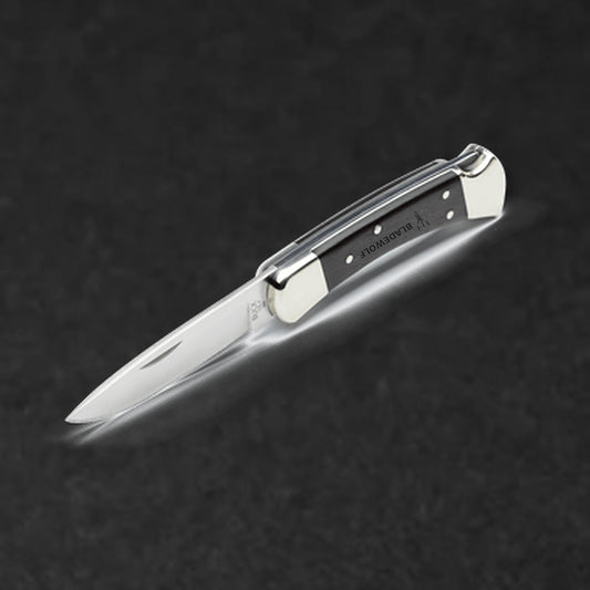 110 Folding Hunter Knife - Nickel Silver Drop Point - BladeWolf A2Z image 10