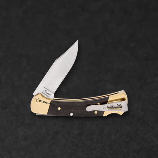 Slim Heritage Elite MagnaCut Folding Pocket Knife - Ebony & Brass (Model 112)