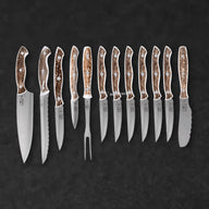 12 Piece Kitchen Cutlery Set with Wood Block, Elk - BladeWolf A2Z image 2