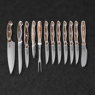 12 Piece Kitchen Cutlery Set with Wood Block, Elk - BladeWolf A2Z image 9