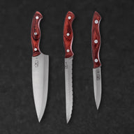 3 Piece Cutlery Set with Wood Block | Chef Kitchen Knife - BladeWolf A2Z image 7