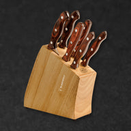 6 Piece Cutlery Set with Wood Block | Chef Kitchen Knife - BladeWolf A2Z image 9