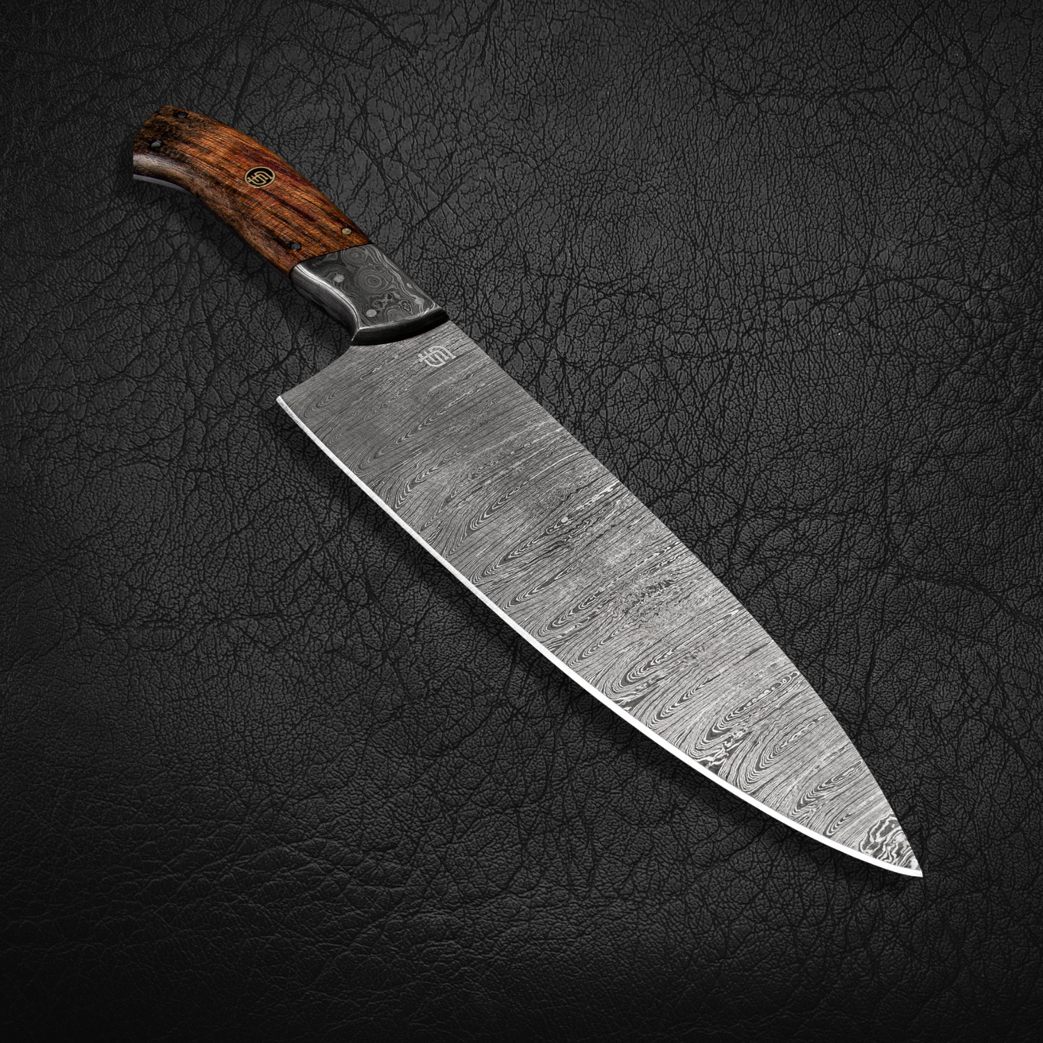 Cuisinier Hand-Forged Damascus Steel 8" Chef Knife - Walnut - BLEM