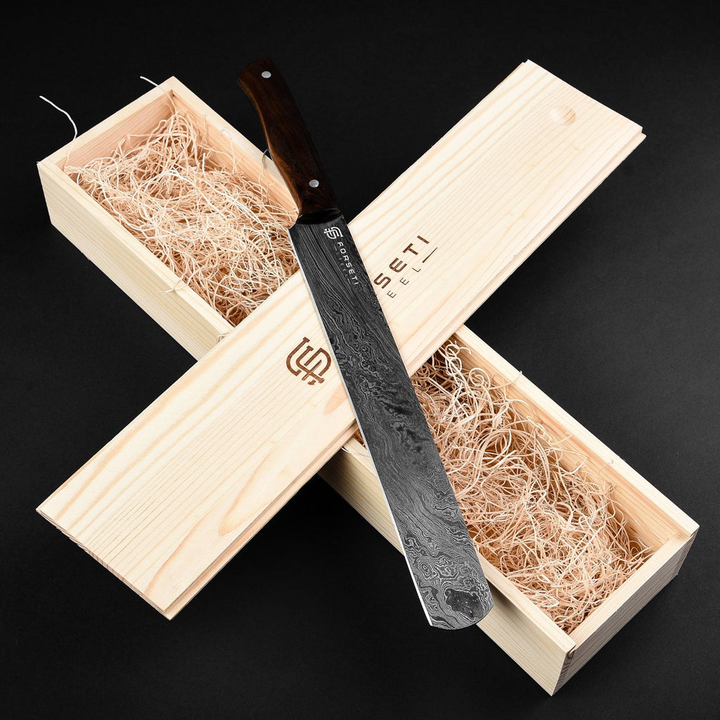 Maillard Hand-Forged Damascus Steel 10" Slicing and Carving Knife - Walnut