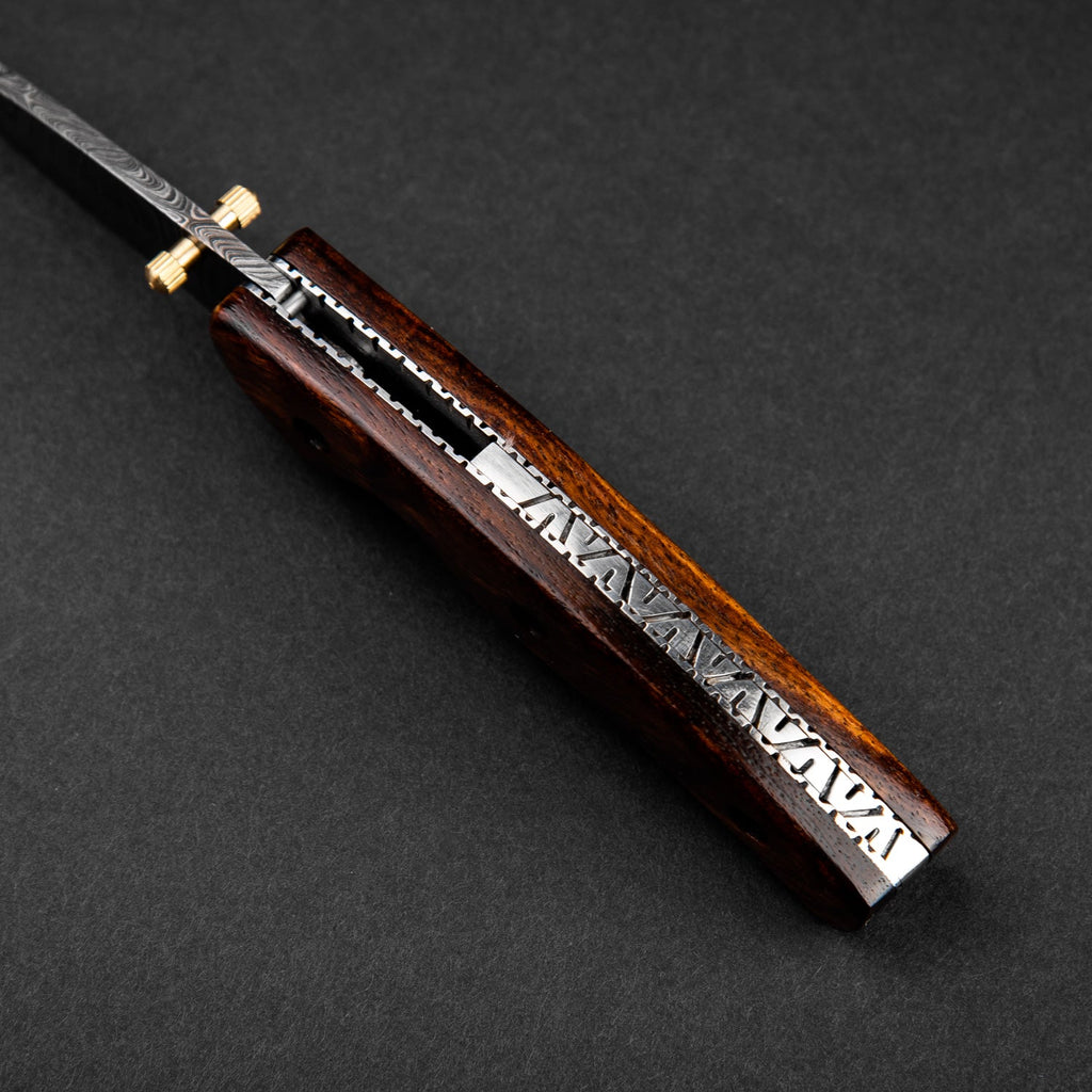 The Londoner Hand-Forged Damascus Steel Folding Knife - Tali Wood