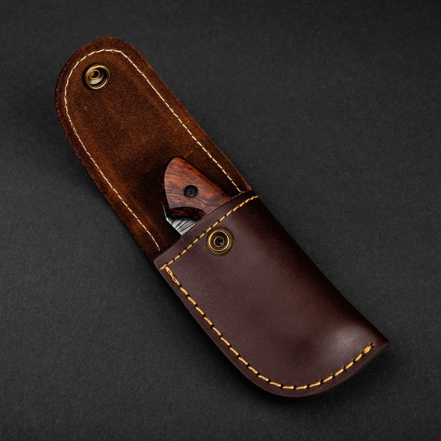 The Londoner Hand-Forged Damascus Steel Folding Knife - Tali Wood