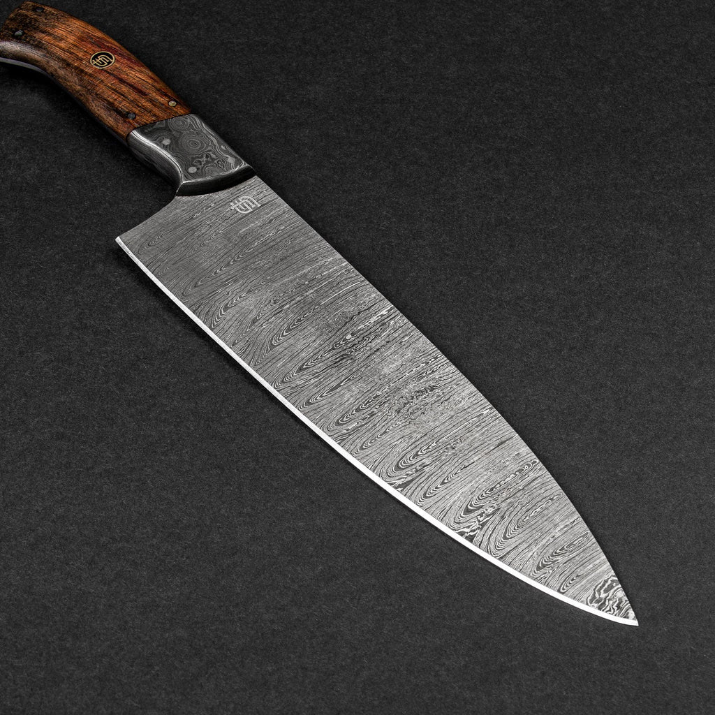 Cuisinier Hand-Forged Damascus Steel 8" Chef Knife - Walnut