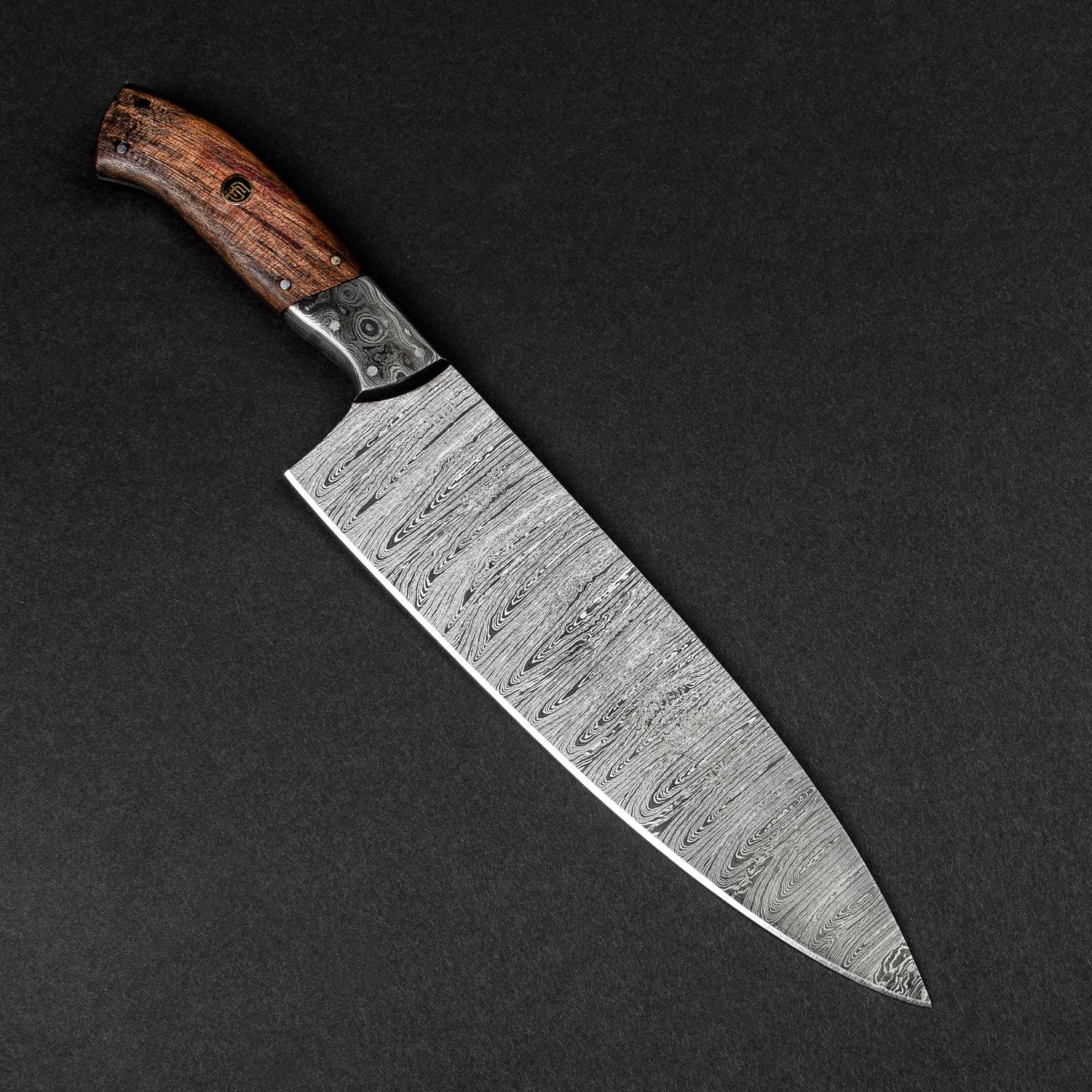 Cuisinier Hand-Forged Damascus Steel 8" Chef Knife - Walnut