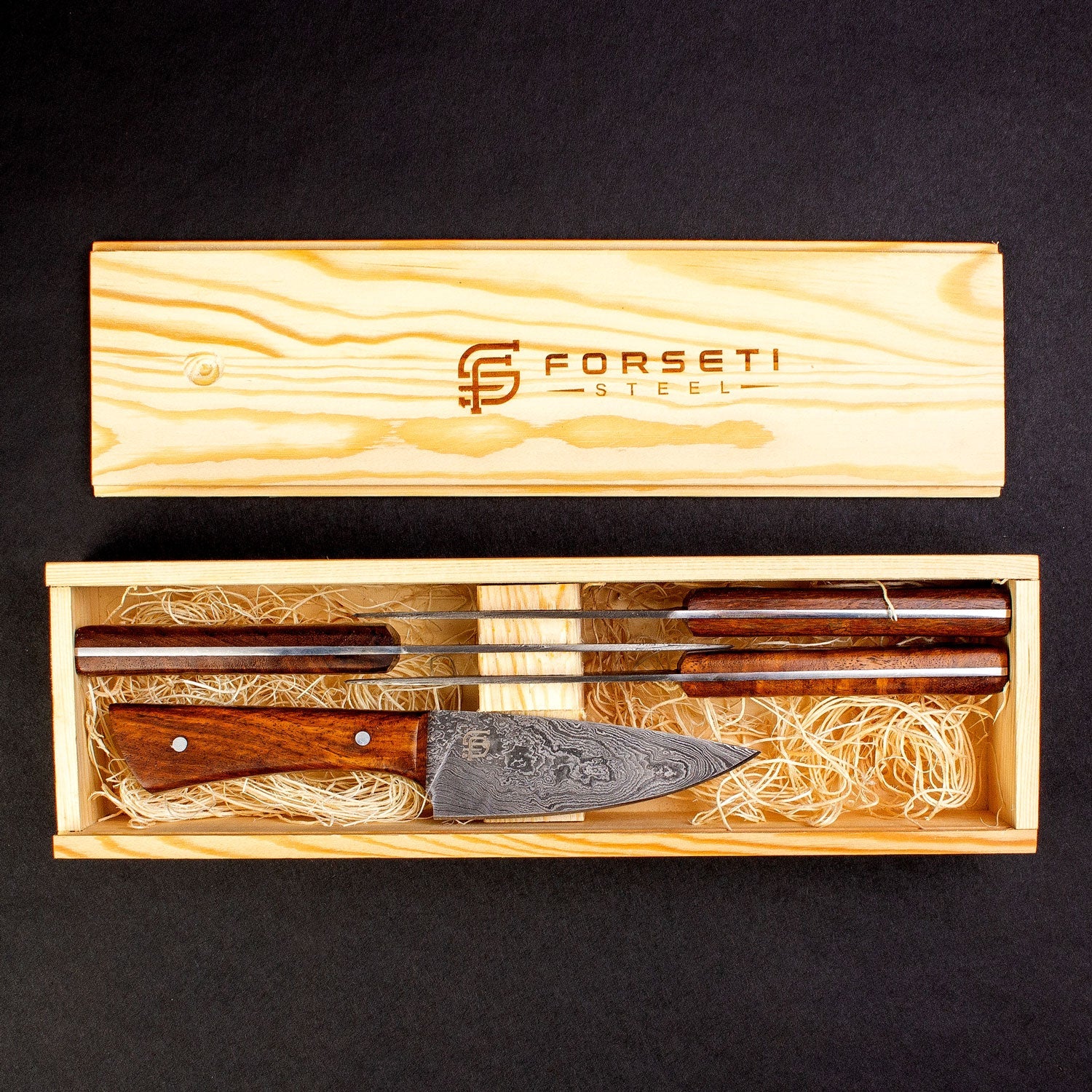 Cattleman Hand-Forged Damascus Steel Steak Knife - Individual