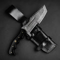 Kimura Hand-Forged Damascus Steel Warrior Tanto Knife - Black G10