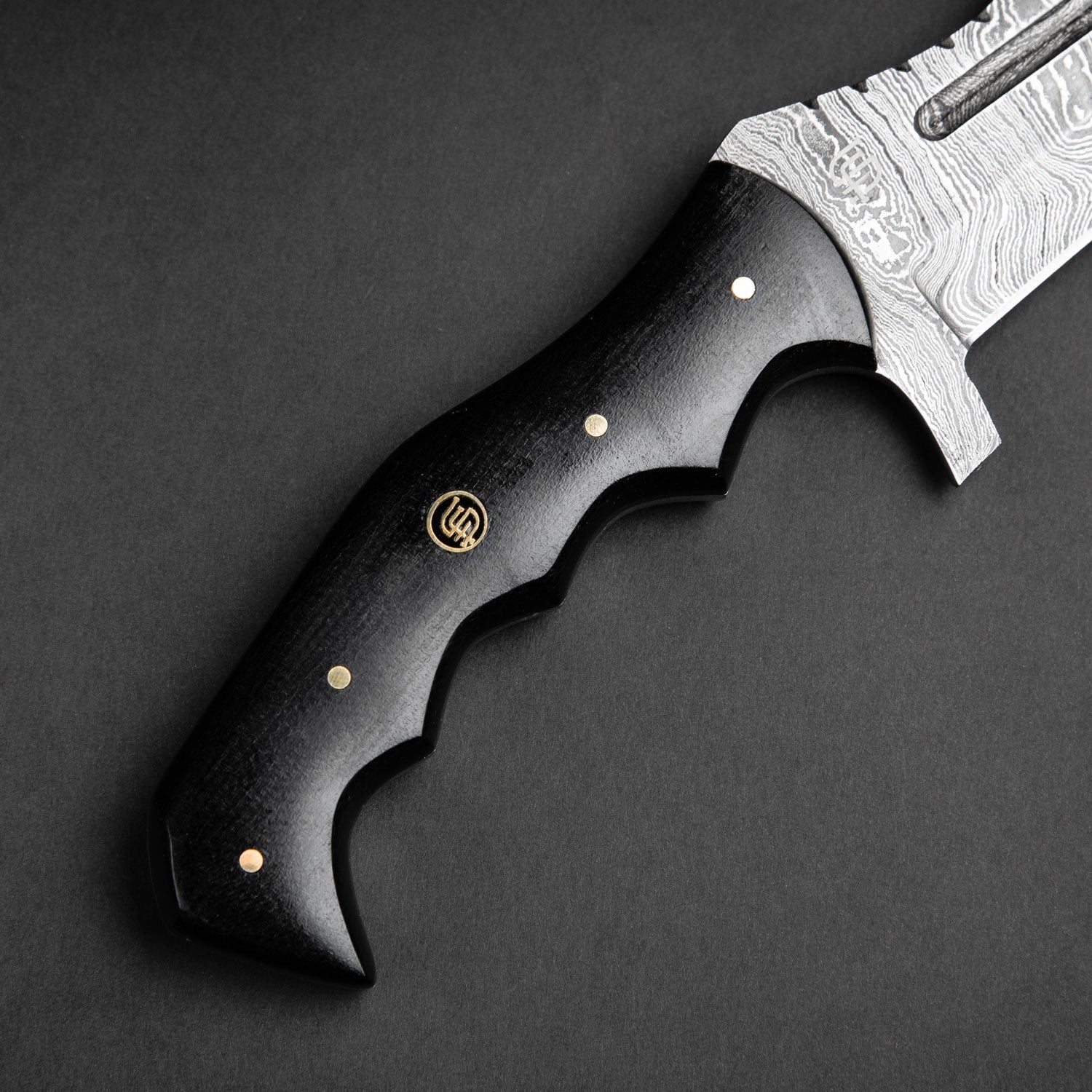 Kimura Hand-Forged Damascus Steel Warrior Tanto Knife - Black G10