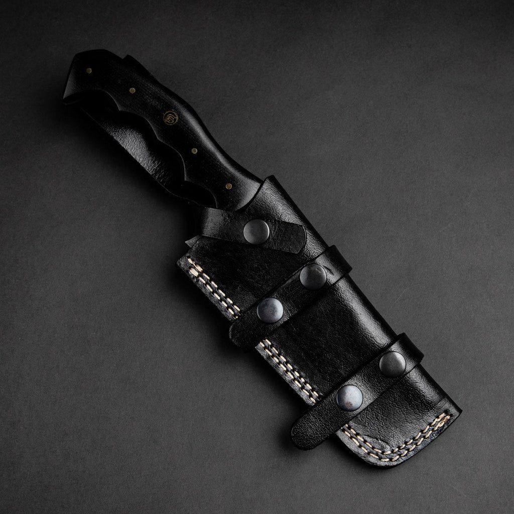 Kimura Hand-Forged Damascus Steel Warrior Tanto Knife - Black G10