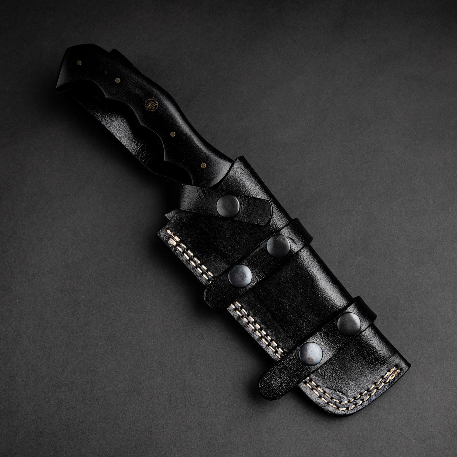 Kimura Hand-Forged Damascus Steel Warrior Tanto Knife - Black G10