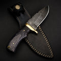 Jim Baker Hand-Forged Damascus Steel Skinner - Pakkawood and Brass