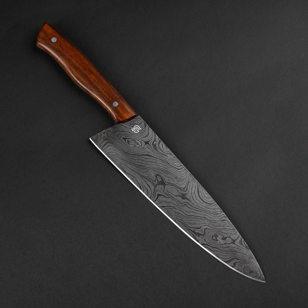 Kodiak Hand-Forged Damascus Steel 8" Chef Knife - Walnut