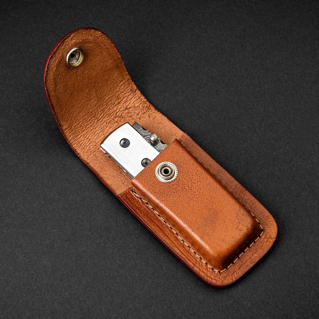 JH Patterson Hand-Forged Damascus Steel Folding Knife - Tali Wood
