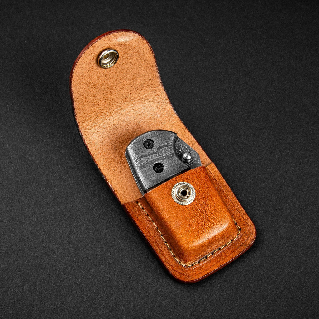 Lightoller Hand-Forged Damascus Steel EDC Folding Knife - Rosewood