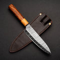 Itamae Hand-Forged Damascus Steel 7" Santoku Chef Knife - Olive Wood and Rosewood - BLEM
