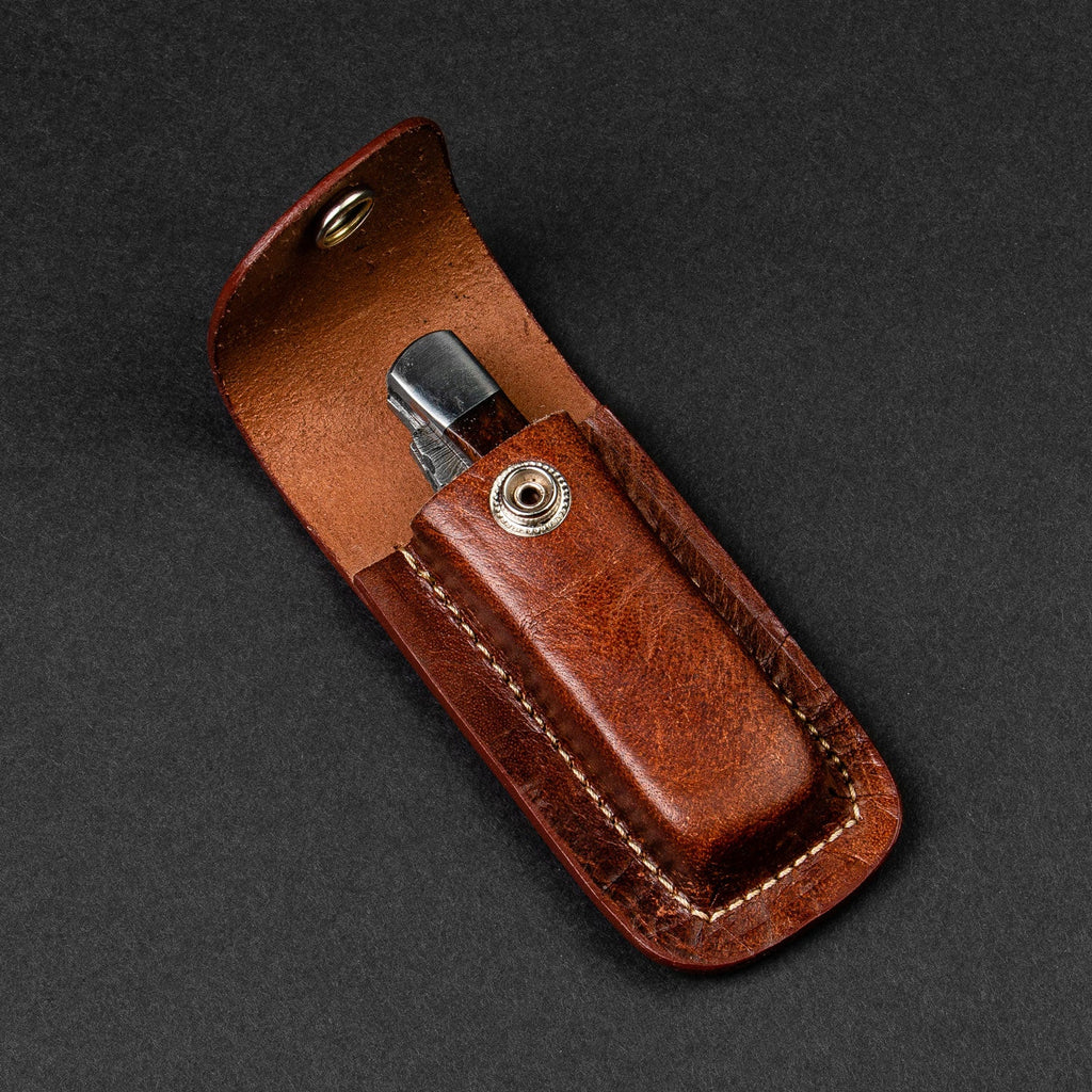 Falcon Hand-Forged Damascus Steel 2-Blade Folding Knife - Rosewood
