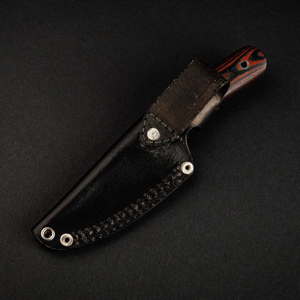 Hand-Forged Damascus Steel EDC Knife - Orange and Black G10