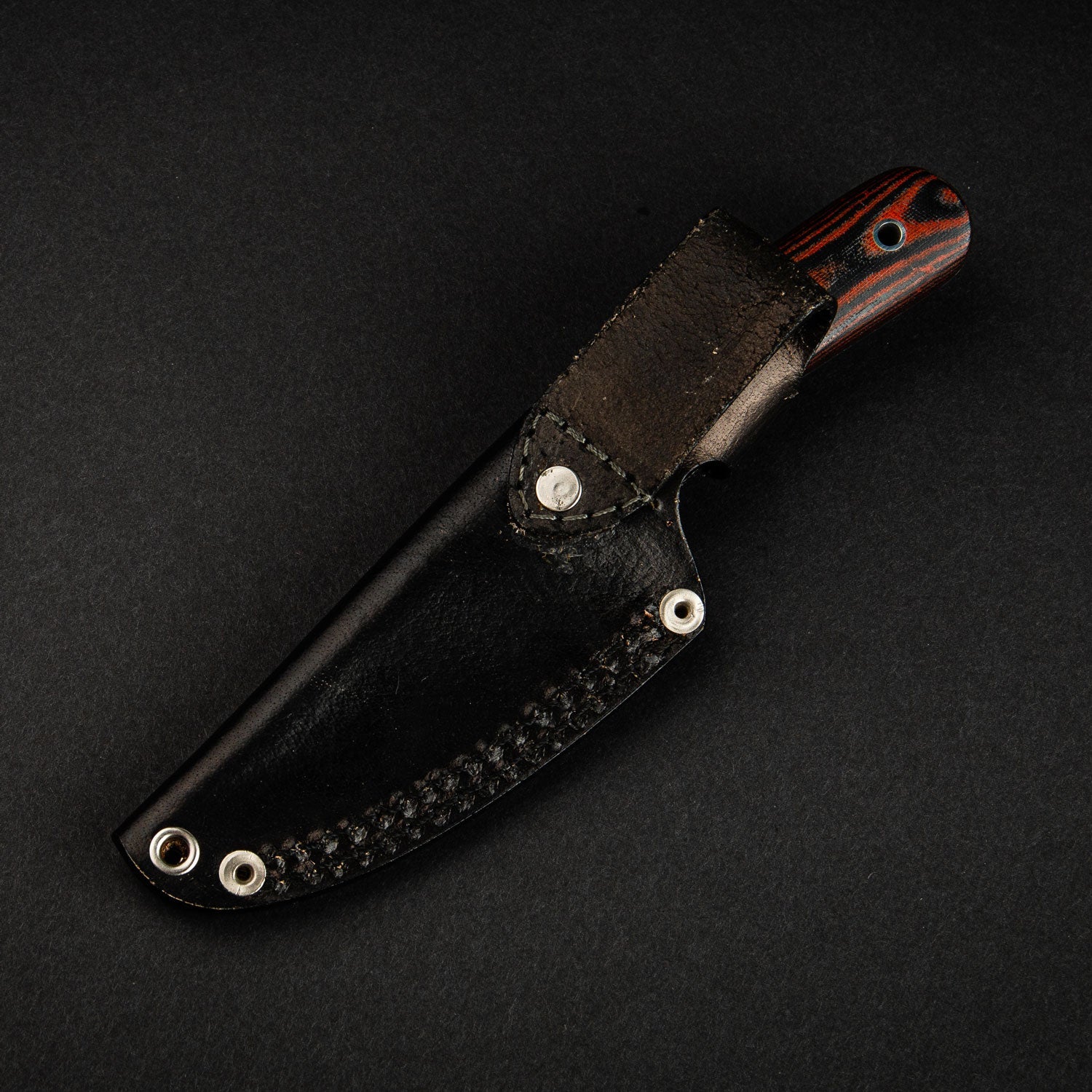 Hand-Forged Damascus Steel EDC Knife - Orange and Black G10