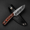 Hand-Forged Damascus Steel EDC Knife - Orange and Black G10