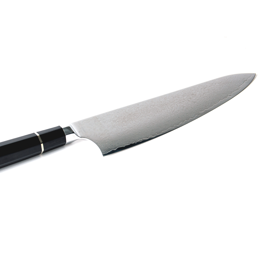 Octad Japanese Damascus Steel 9" Chef Knife with Ebony Handle