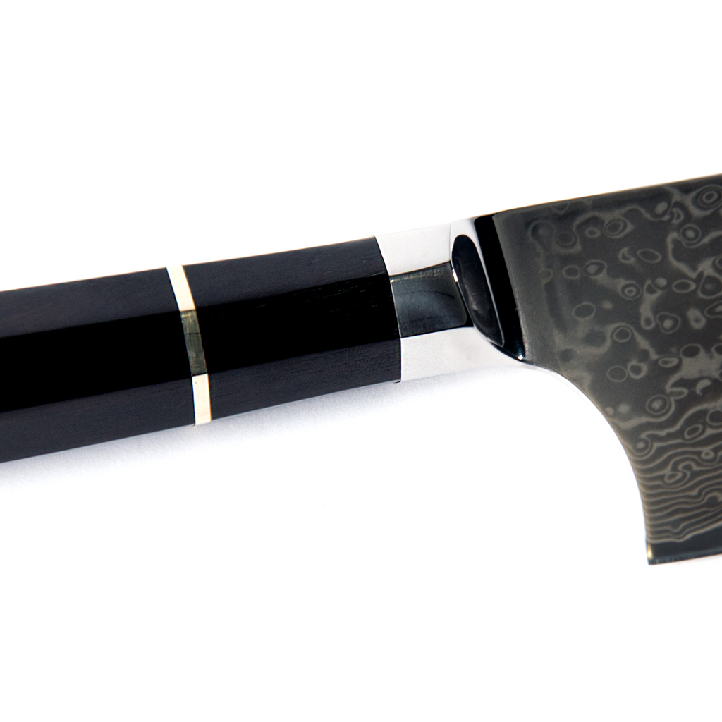 Octad Japanese Damascus Steel 9" Chef Knife with Ebony Handle