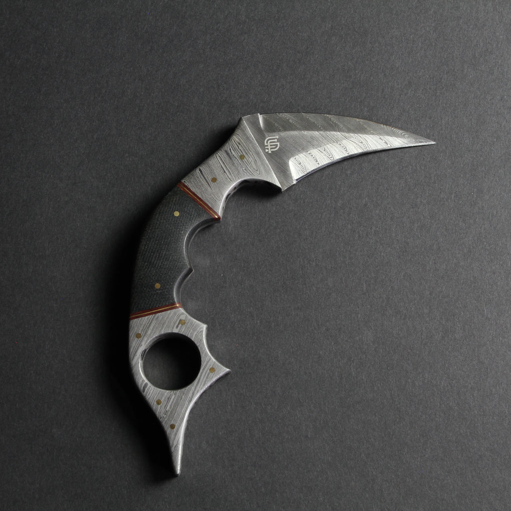 Dragon's Claw Hand-Forged Damascus Steel Karambit - G10