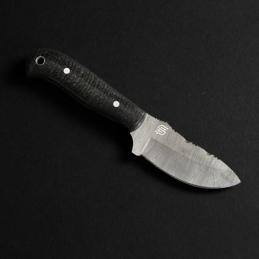 Shackleton Hand-Forged Damascus Steel Skinner - Black G10