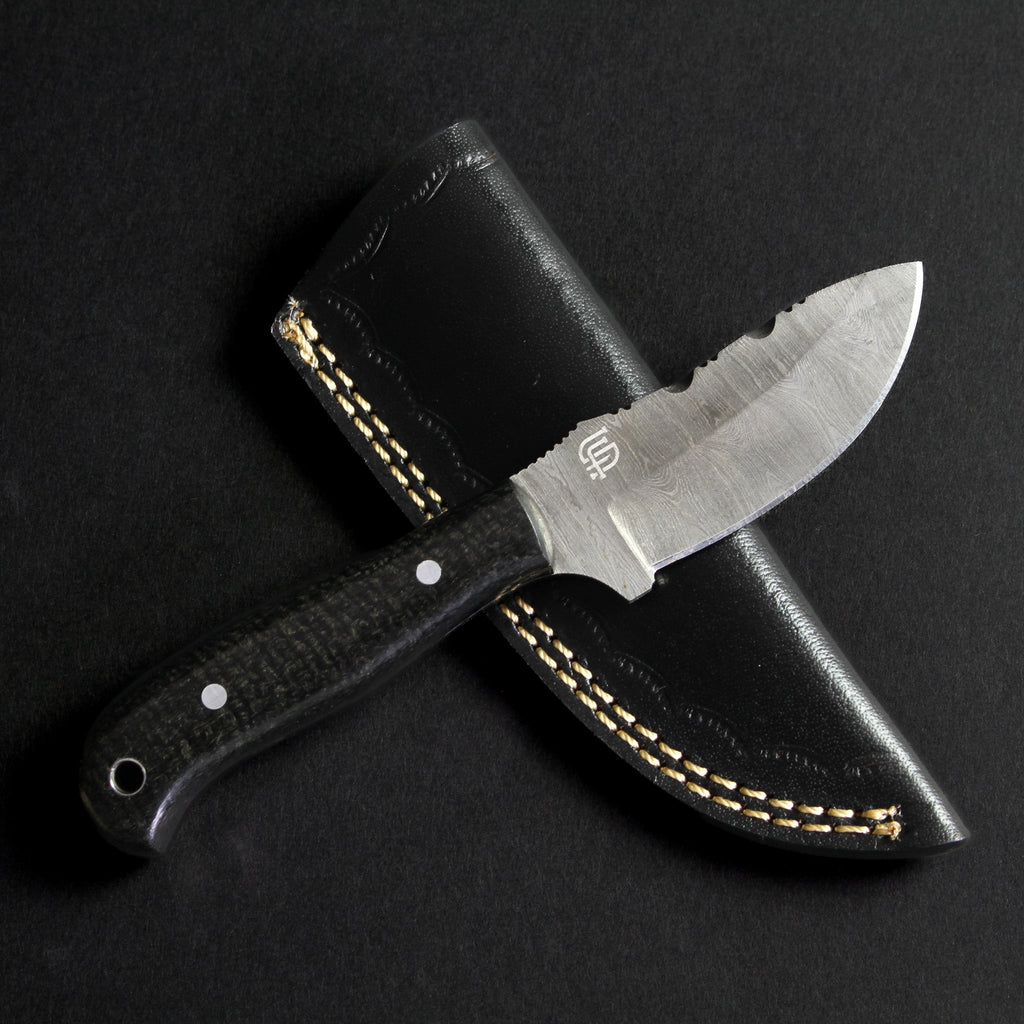 Shackleton Hand-Forged Damascus Steel Skinner - Black G10