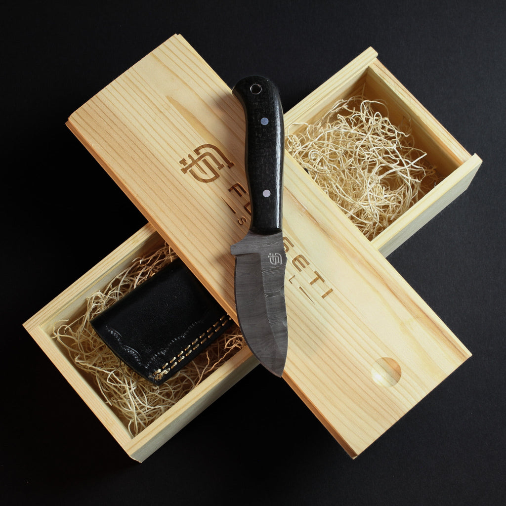 Shackleton Hand-Forged Damascus Steel Skinner - Black G10