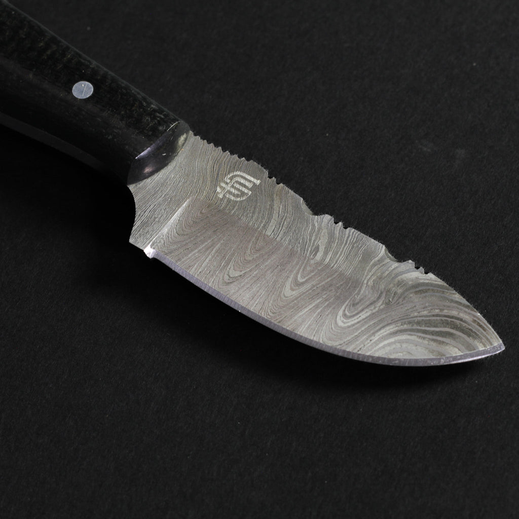 Shackleton Hand-Forged Damascus Steel Skinner - Black G10