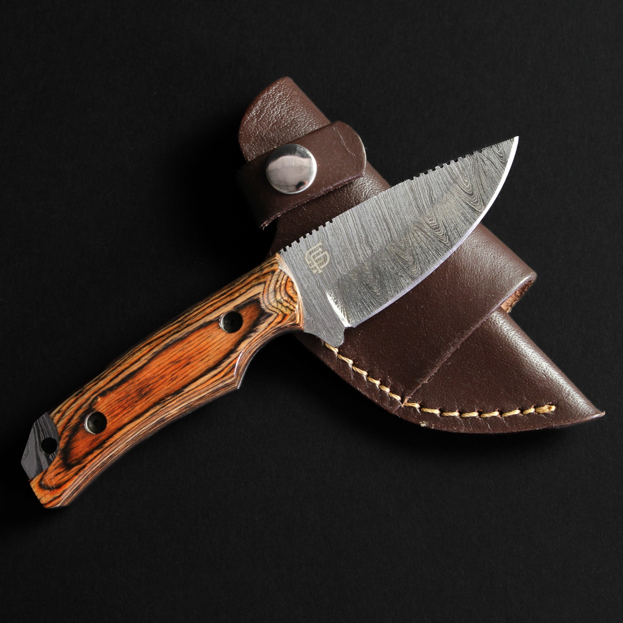 Boone Hand-Forged Damascus Steel Skinner -Tali Wood