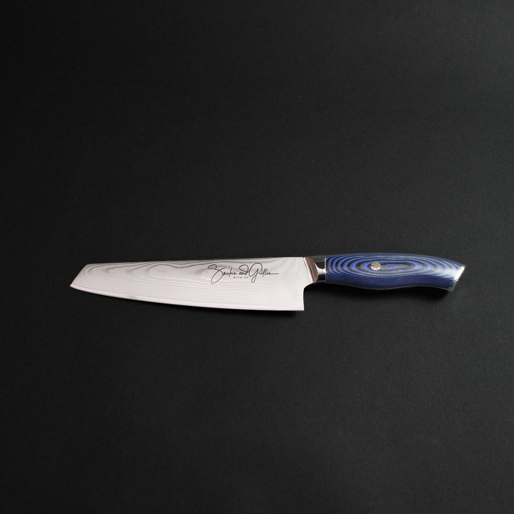 Smokin' and Grillin' with AB Signature Japanese Damascus Steel Kiritsuke 8" Chef Knife