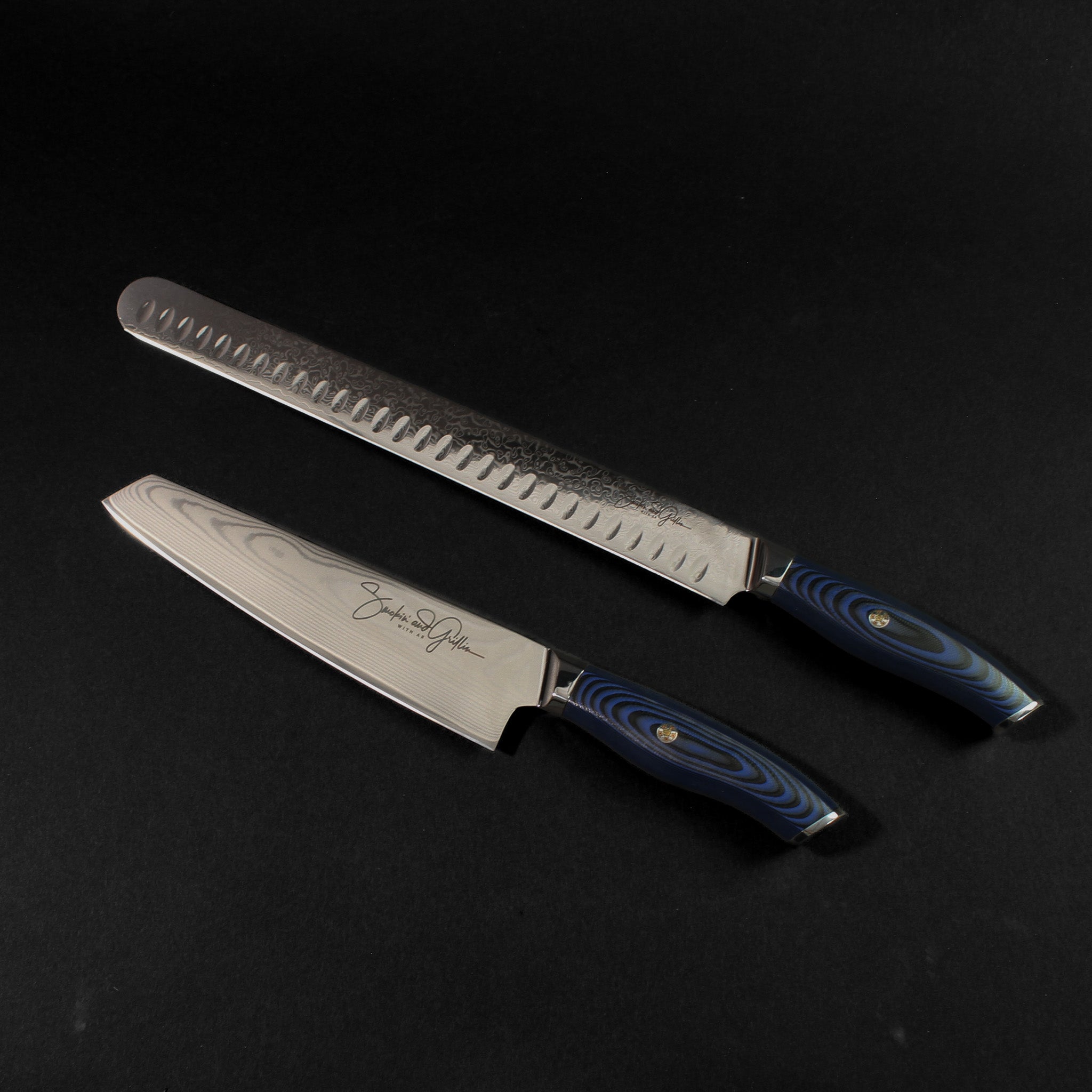 Smokin' and Grillin' with AB Signature Japanese Damascus Steel Knife set of 2
