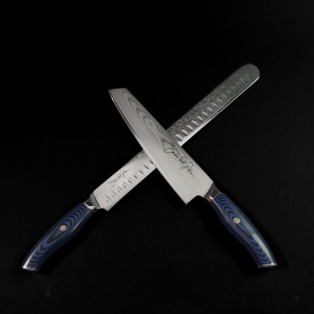 Smokin' and Grillin' with AB Signature Japanese Damascus Steel Knife set of 2