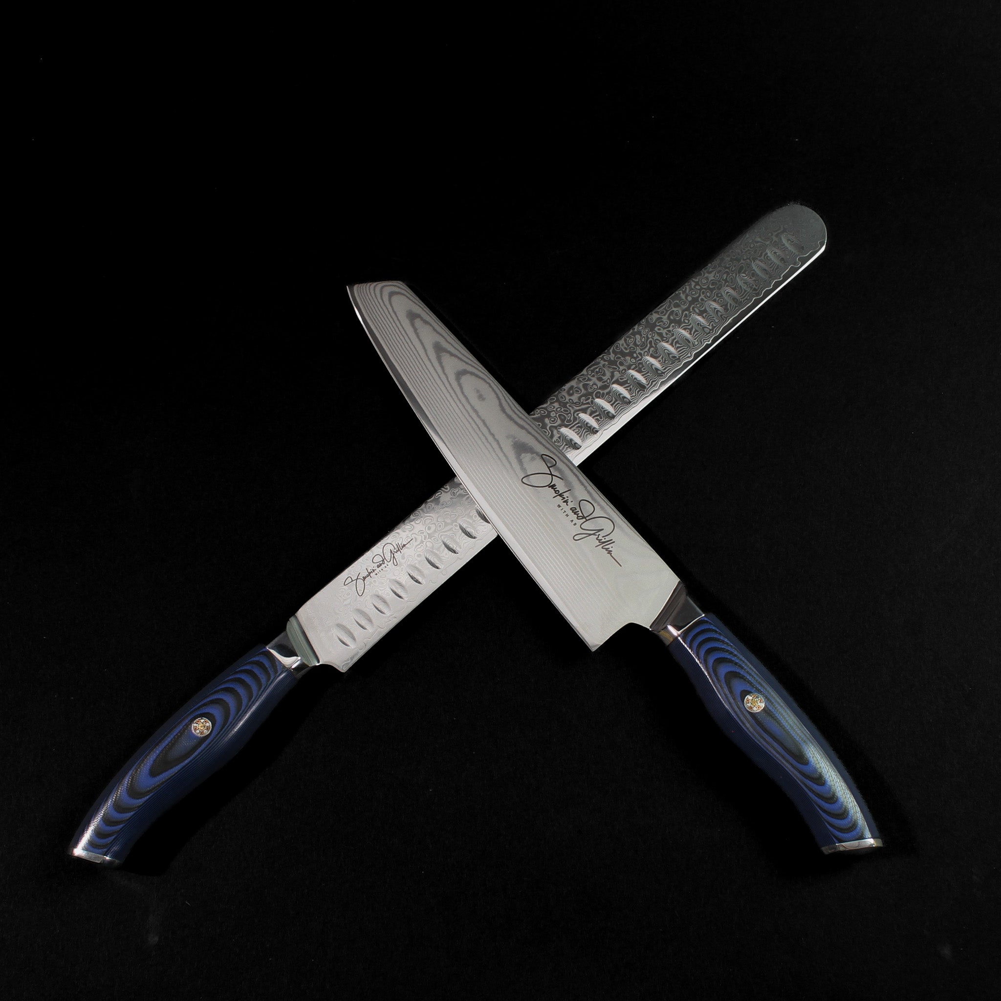 Smokin' and Grillin' with AB Signature Japanese Damascus Steel Knife set of 2