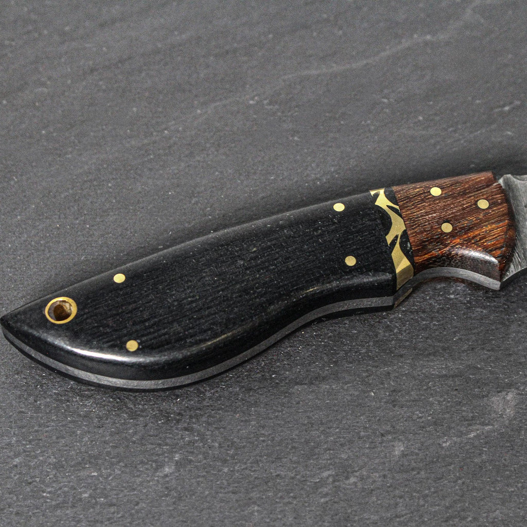 Quanah Hand-Forged Damascus Steel Hunting Knife - G10 and Walnut