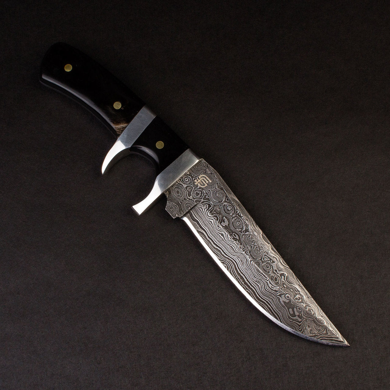 Hector Hand-Forged Damascus Steel Sub-Hilt Knife - Black G10