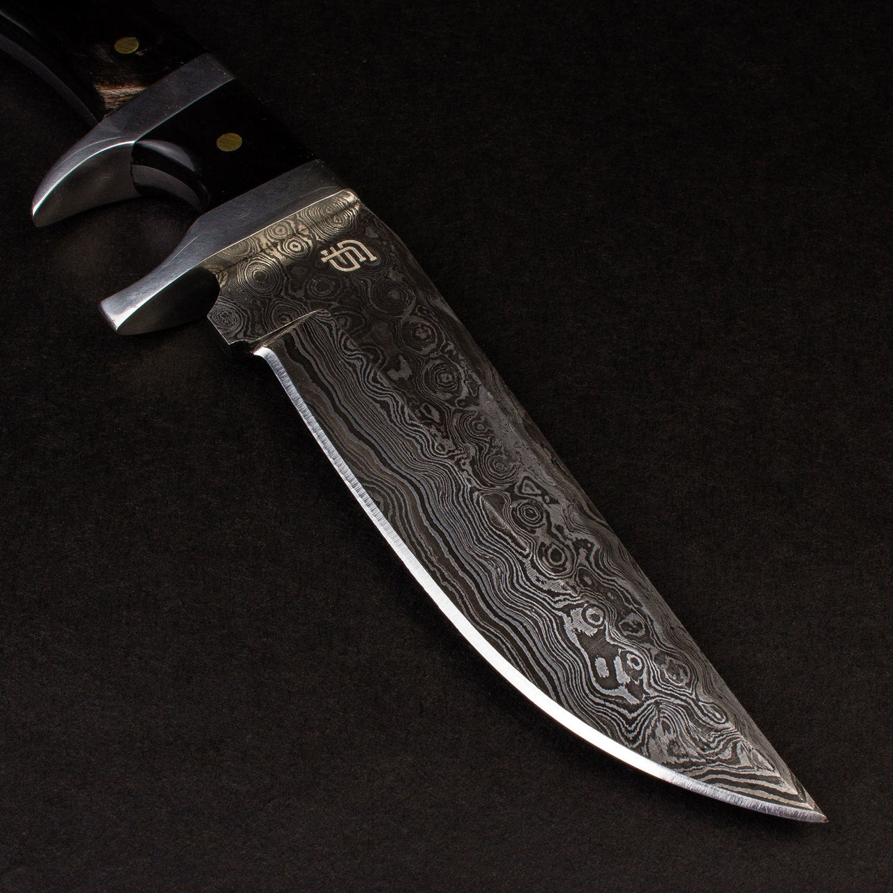 Hector Hand-Forged Damascus Steel Sub-Hilt Knife - Black G10