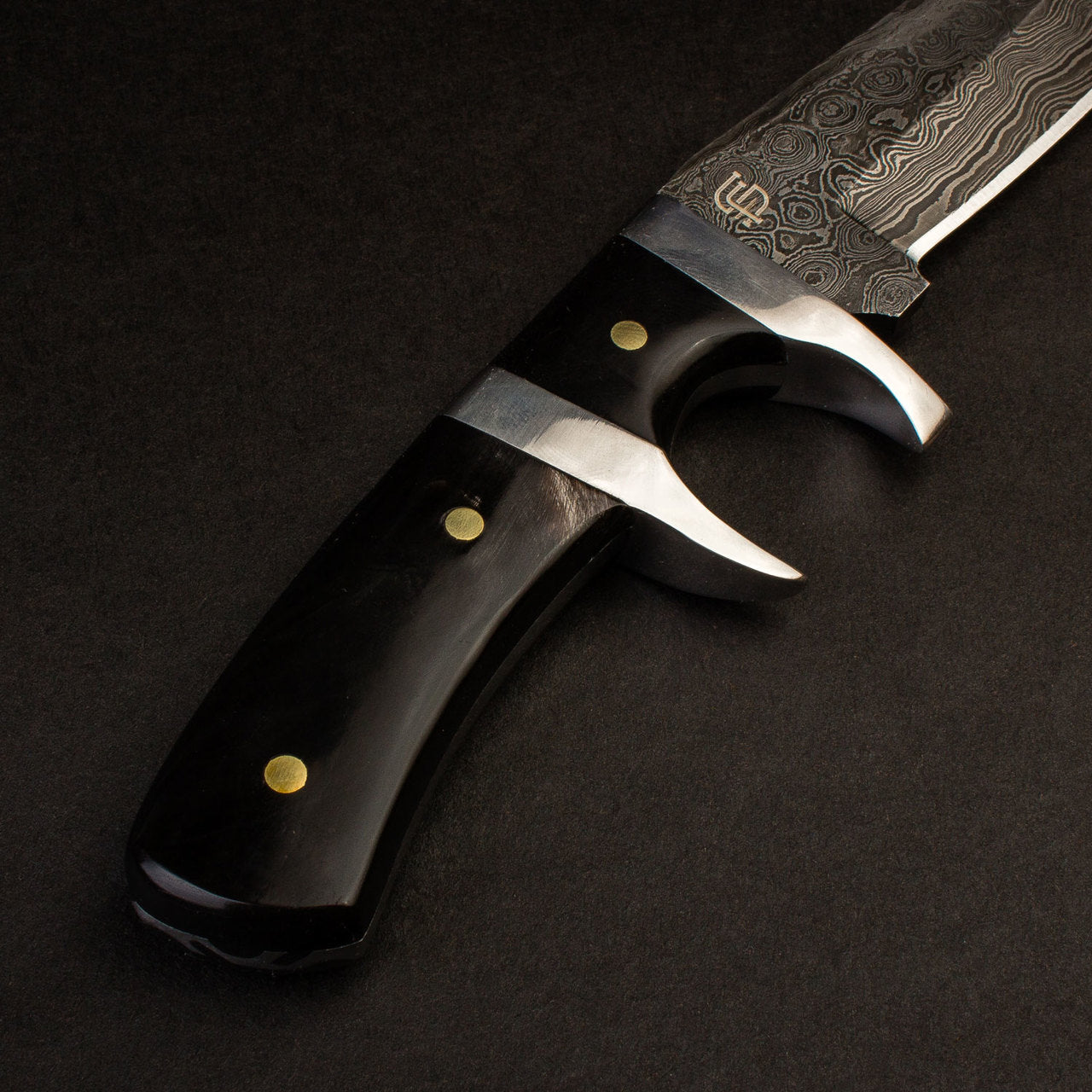 Hector Hand-Forged Damascus Steel Sub-Hilt Knife - Black G10