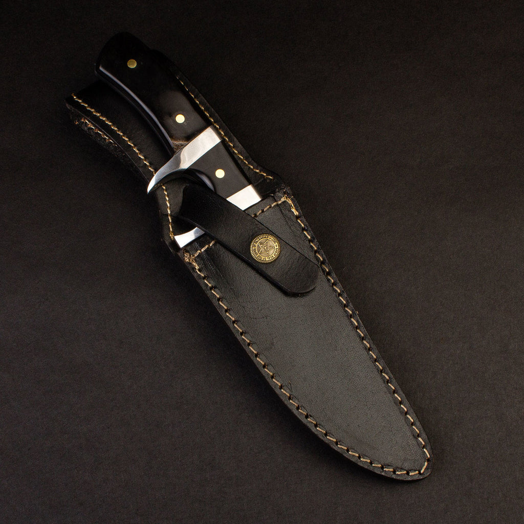 Hector Hand-Forged Damascus Steel Sub-Hilt Knife - Black G10