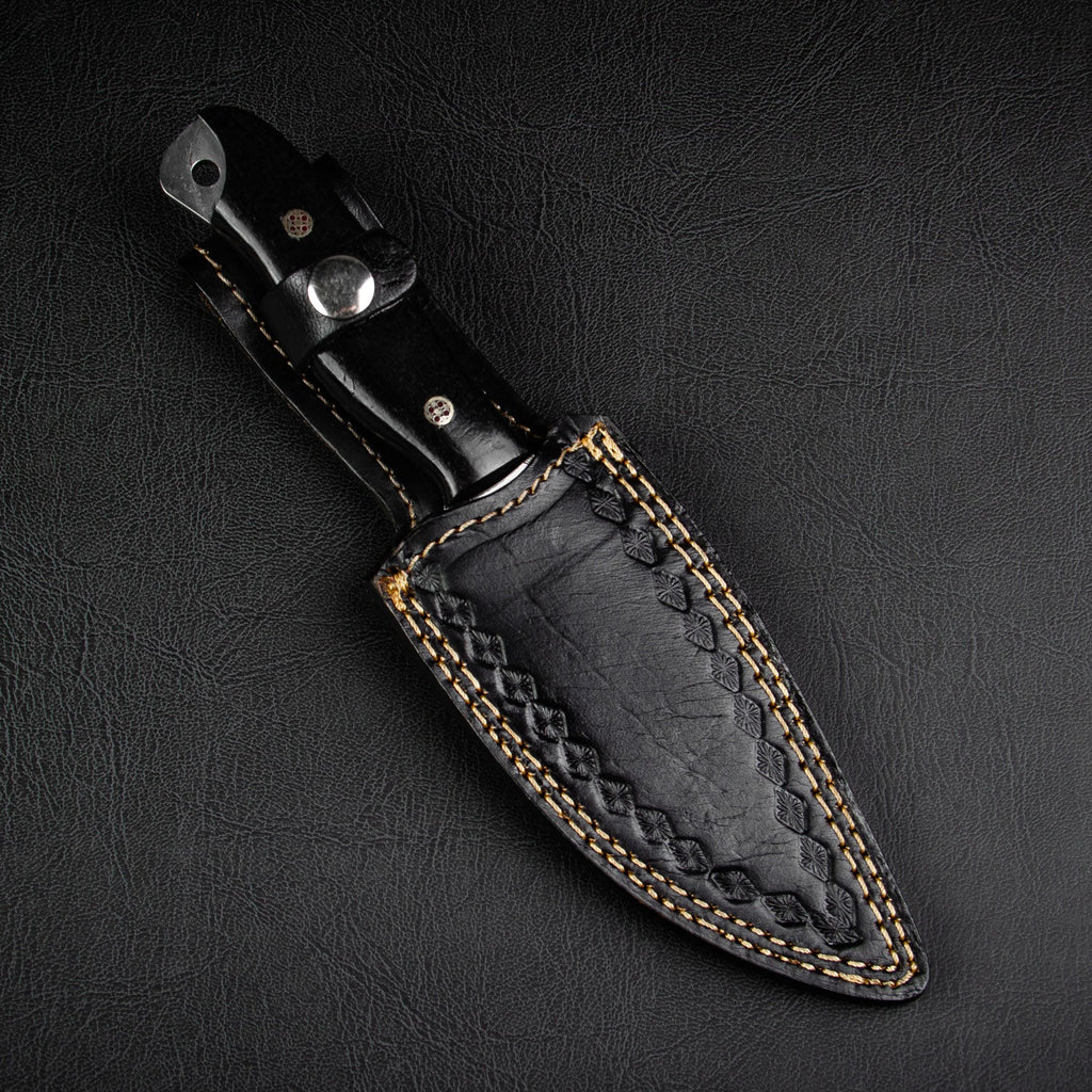 Becknell Hand-Forged Damascus Steel Hunting Knife - Black G10