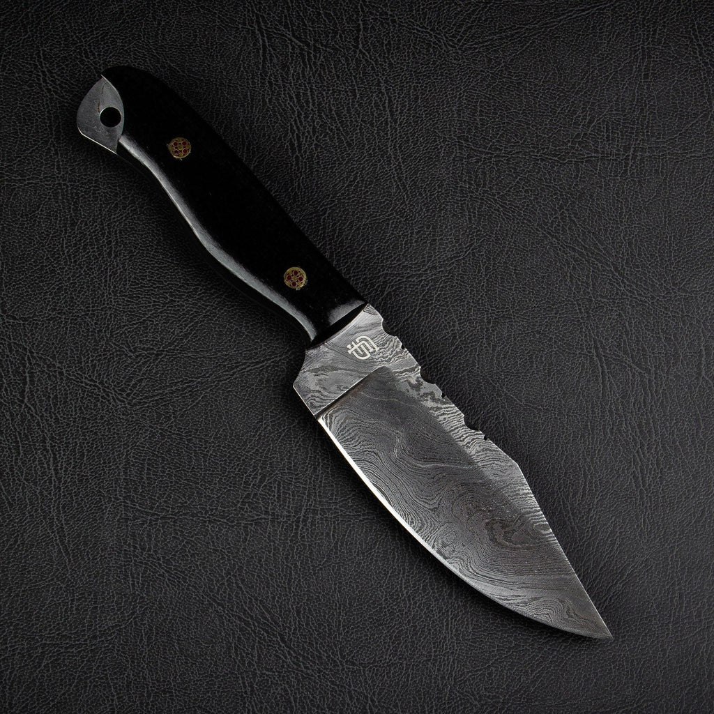 Becknell Hand-Forged Damascus Steel Hunting Knife - Black G10