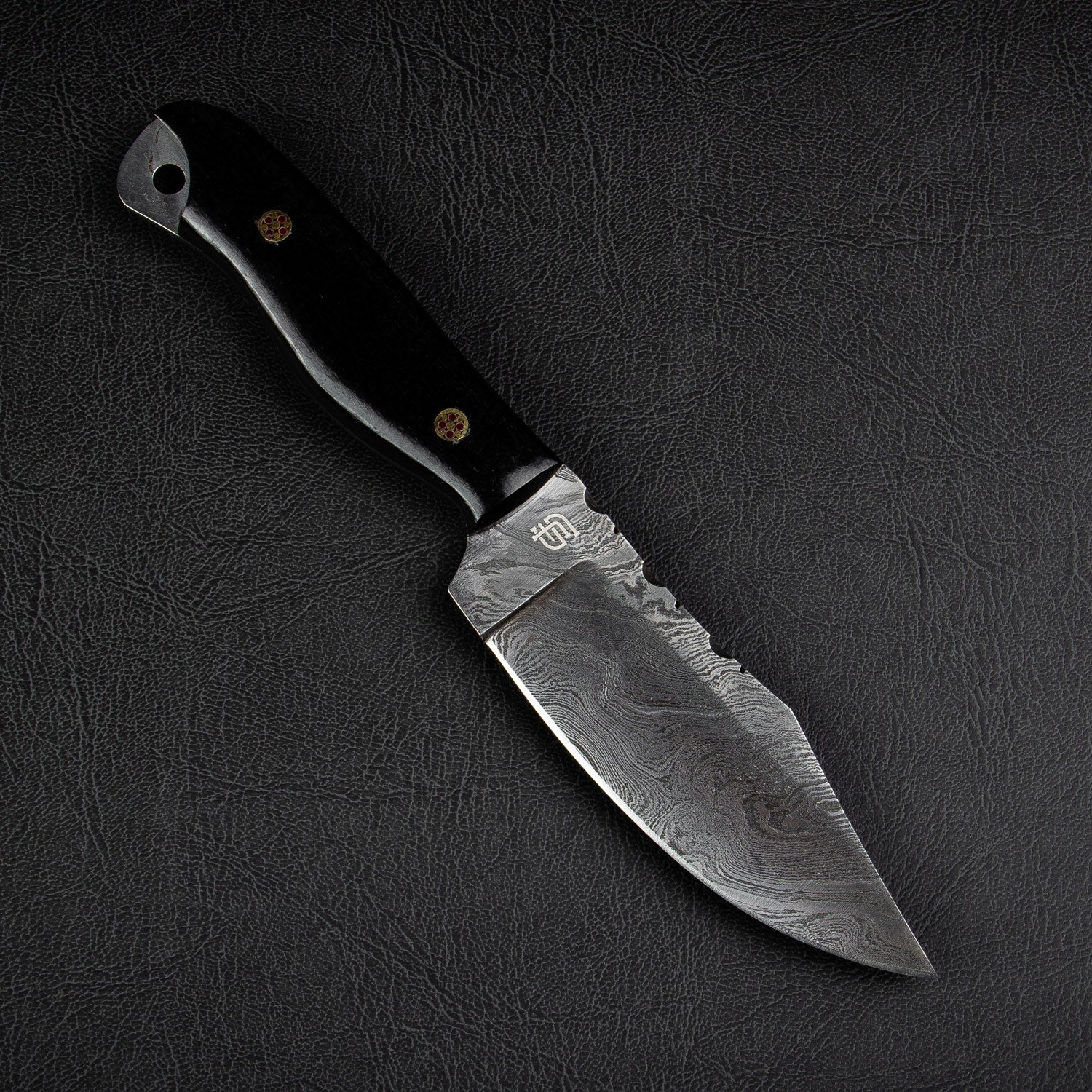 Becknell Hand-Forged Damascus Steel Hunting Knife - Black G10