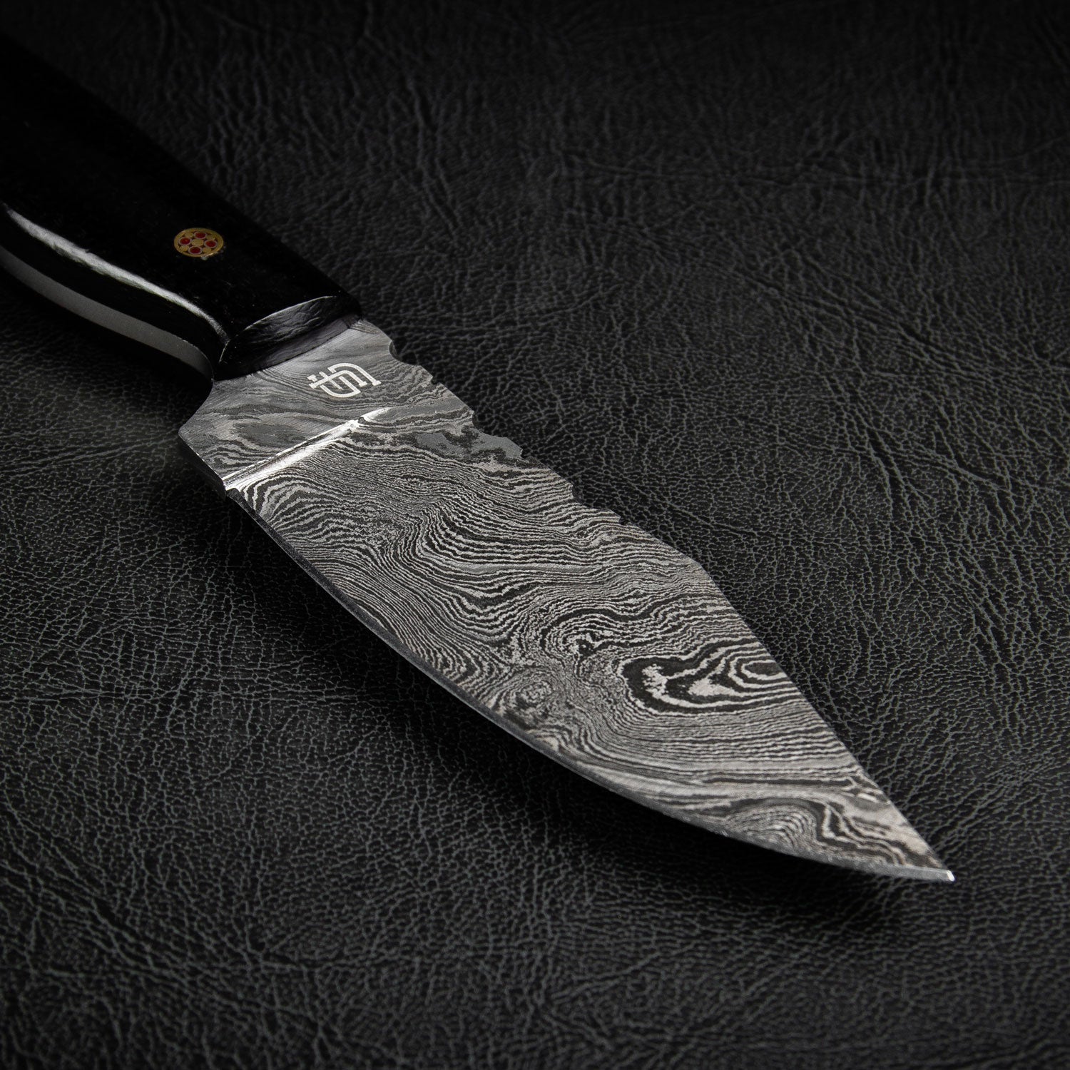 Becknell Hand-Forged Damascus Steel Hunting Knife - Black G10